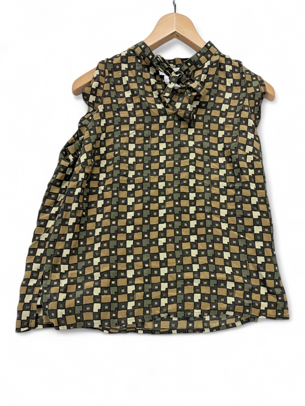 Jones New York Silk Tie-Neck Sleeveless Blouse Size 6